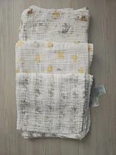 3 Disney Baby Aden + Anais Classic Winnie Th Pooh Cotton Muslin Swaddle Blankets