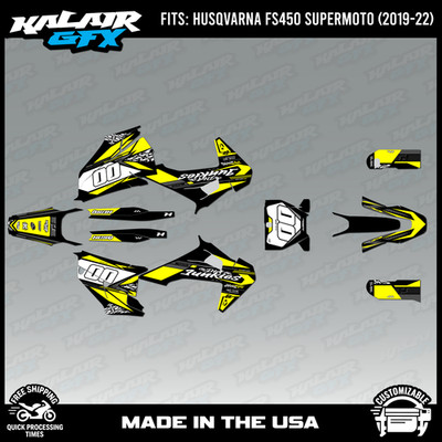 Graphics Kit for Husqvarna FS450 Supermoto (2019-2022) Rugged-YELLOW