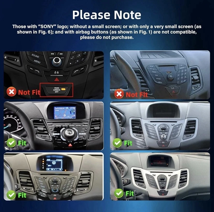 8Core 2G+64G Autoradio per Ford Fiesta 2009-2014 Con GPS Carplay Android Auto,A - Immagine 3 di 4