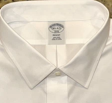 BROOKS BROTHERS Men's White Regent Fit Non Iron Dress Shirt Size 18.5x34/35 NWT