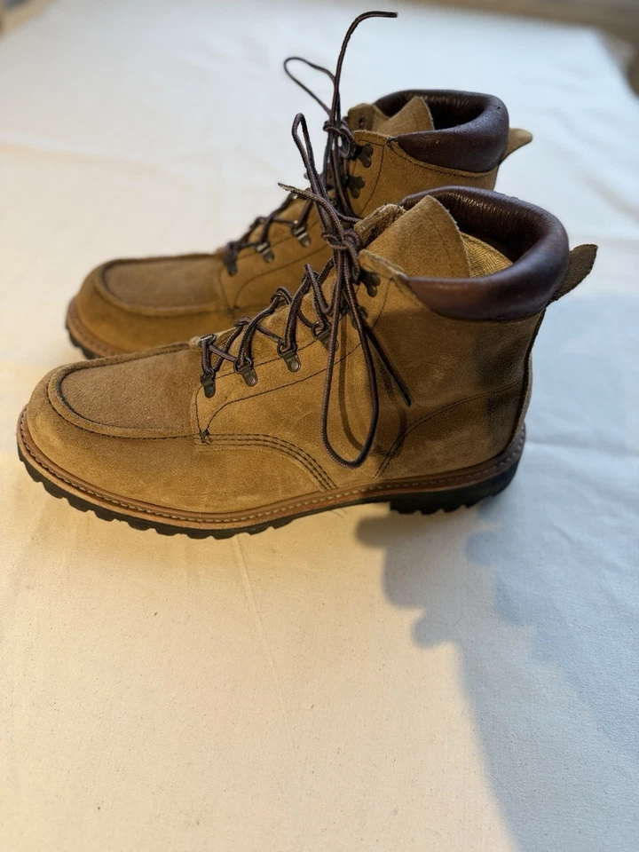 Red Wing Shoes Men's Camel Swede Leather Lace Up Boots Size 12 D Made In USA - Image 2 of 4