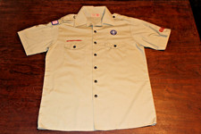 Boy Scouts of America BSA Youth Shirt Tan 2X-Large Glued and Removed Patches
