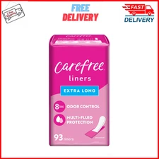 Carefree ACTI-FRESH Extra Long Unscented Daily Panty Liners, 93 Ct, 8 Hour