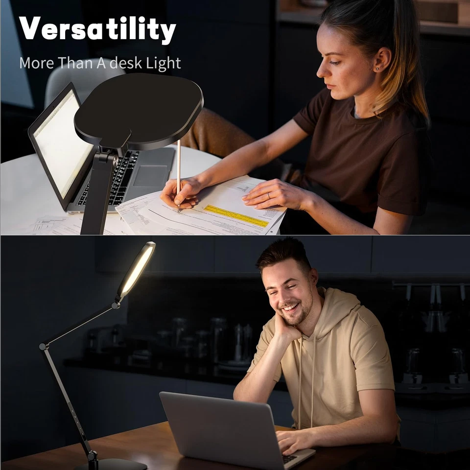 Lámpara de Escritorio LED para Oficina en Casa, Luz de Escritorio para Videollamada, 3 Colores Temperatura 10 Foto 2 de 4