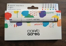 *New* COPIC ACREA Water Based Paint Markers Light (6 Markers Total)