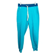 FIGS High Waist Zamora Jogger Scrub Pants Blue Turquoise Size XS