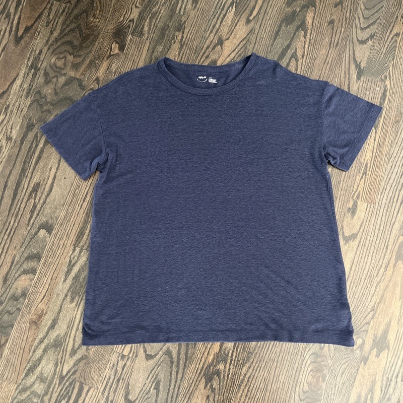 Aerie AE Navy Blue Linen Blend Slub T-Shirt Coverup Womens Size M