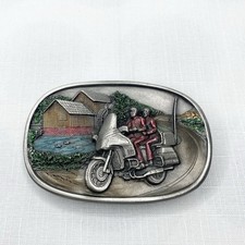 Vintage 1984 Bergamot Brass Works Belt Buckle Motorcycle Biker N149 Made in USA