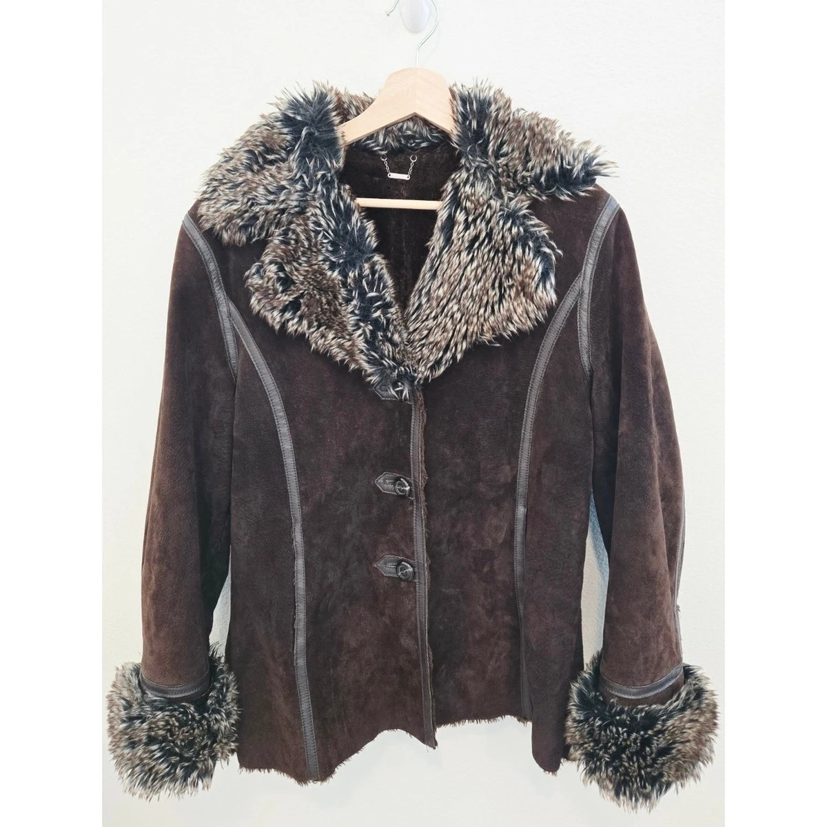 Faux Fur Suede Coat Vintage Coats, Jackets & Vests for Women for