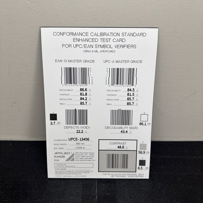 Applied Image Conformance Calibration Standard Test Card AI-CCS-UPC/EAN-Enhanced