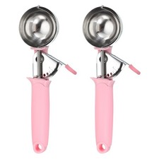 2pcs Cookie Scoops, Ice Cream Scoop with Trigger Kitchen Gadget,Pink