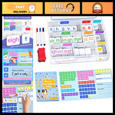 Magnetic Phonics Letter Tiles Set - 265 Pieces for Word Building Sound Mapping