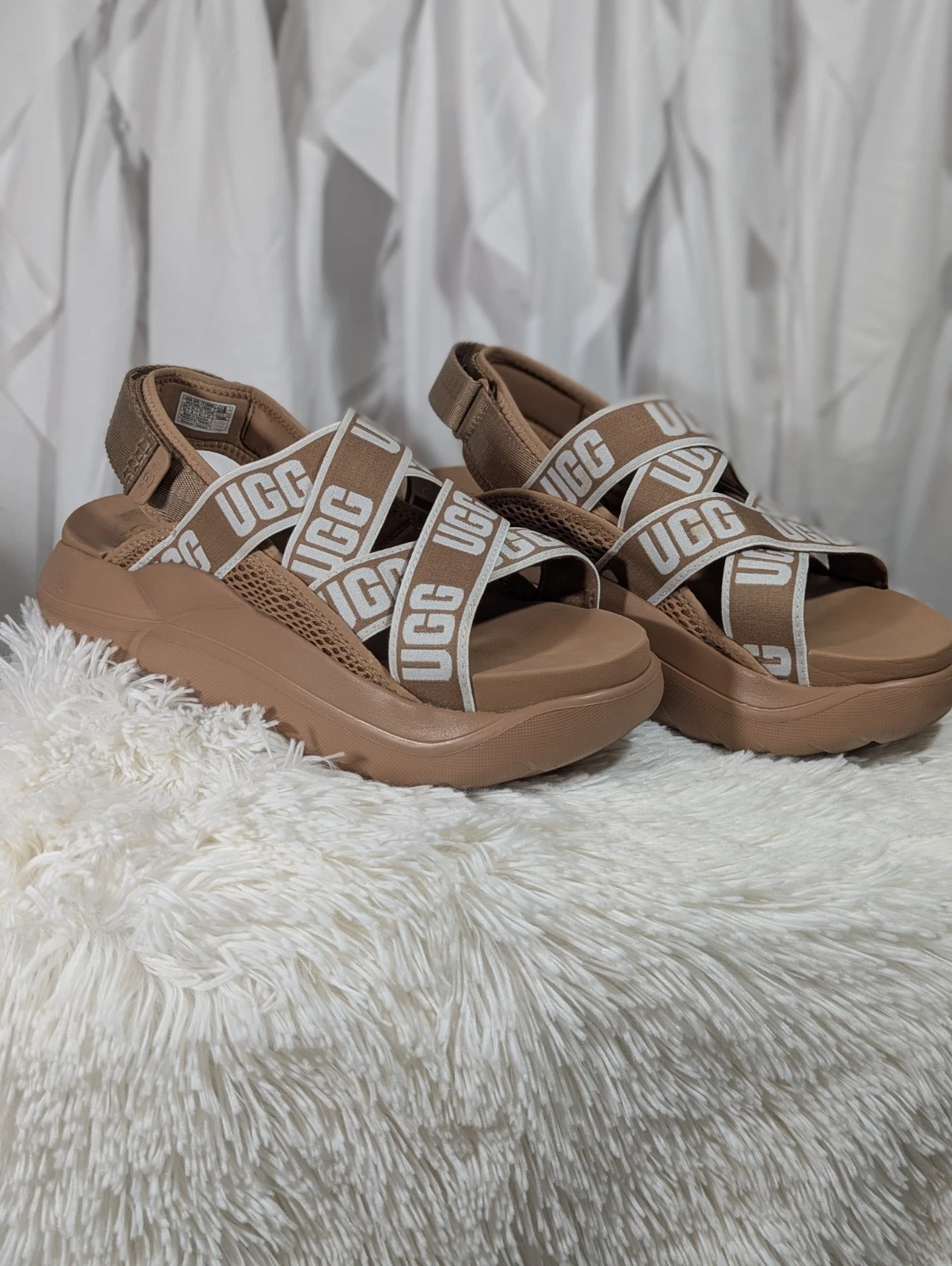 Sandali UGG LA Cloud elasticizzati plateau slide marrone castagna usati in ottime condizioni taglia 10