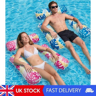 Pool Schlauchboote, 2er Pack aufblasbares Poolspielzeug, 4 in 1 Poolschwimmer Erwachsene,