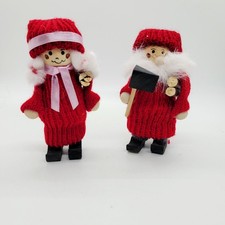 Vintage Swedish Tomte Figurines Folk Art Wood Elf Gnome Christmas Lot Of 2