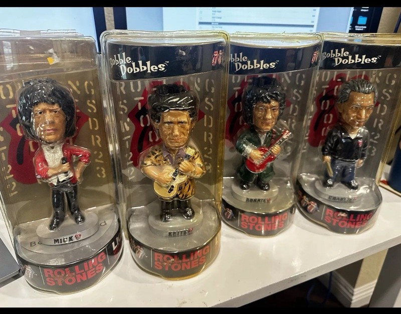 Rolling Stones Bobble Dobbles Set of 4  Rare Rock Collectible  Music Memorabilia