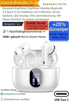 INEAR A90 Pro Bluetooth Kopfhörer In Ear Lärmreduzierung Kabelloser Topseller 2025