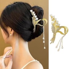 Flower Hair Clips for Thick/Thin Hair, Large Metal Hair Claw Clips Lily of the