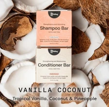 The Earthling Co. Vanilla Coconut Shampoo & Conditioner Bars for Hair Volume