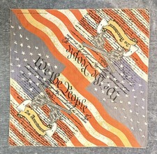 Bandana 2nd Amendment Flag Red White Blue USA 100% Cotton 22 X 22 USA Made