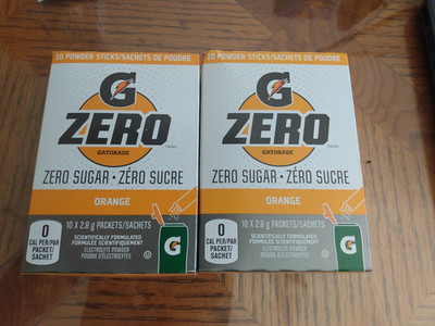 Gatorade G Zero Powder Orange Packets Sugar Free - 2 Pack