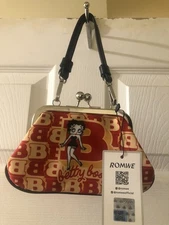 ROMWE BETTY BOOP NYLON DOME BAG KISS LOCK CLOSURE