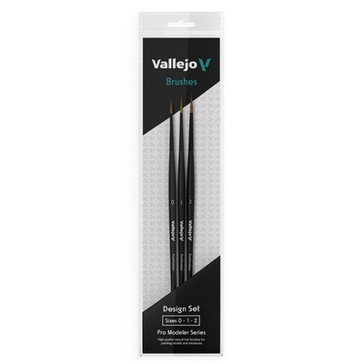 Vallejo Pro Modeler Brush Set Sizes 0 1 2 Paint Brushes Model Painting