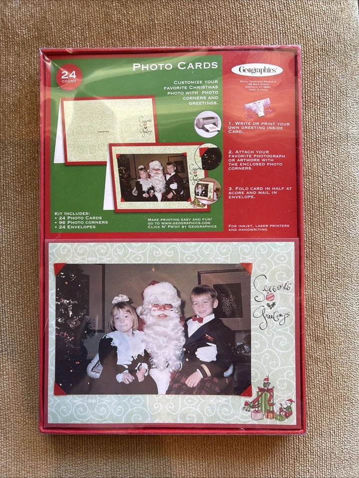 NIP Set Of Geographics Holiday Photo Cards Avery Copier  Labels & Cloud Paper - Image 2 of 4