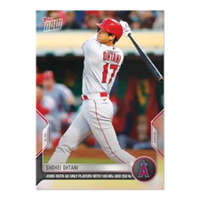 2022 Topps MLB NOW 176 SHOHEI OHTANI 100 HRS 250 K'S W/ RUTH LA ANGELS PRESALE