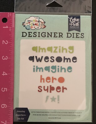 Echo Park Designer Dies Amazing Awesome Superhero die set Imagine  ITB147041