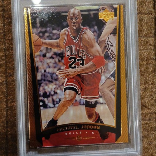 PSA auténtico Michael Jordan /100 1998 UD #230 BRONCE Chicago Bulls Corto Casi Nuevo envío gratuito - Imagen 12 de 12