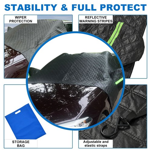 Windshield Snow Cover Black Fit for SUV Ice Frost Guard Front Window Protection - Bild 3 von 9