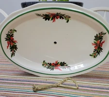 Vintage Pfaltzgraff Christmas Heritage Dessert Tidbit Tray Holiday Dish Plate