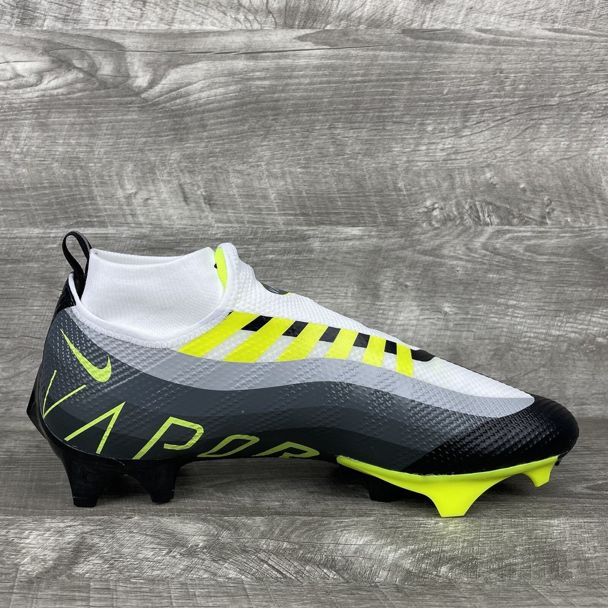 Nike Vapor Edge Pro 360 Black/Volt-White Smoke Grey DQ3670-071 Men Size 12 New Nike Vapor Edge Pro 360 Football Cleats Black Volt Smoke  main image 2
