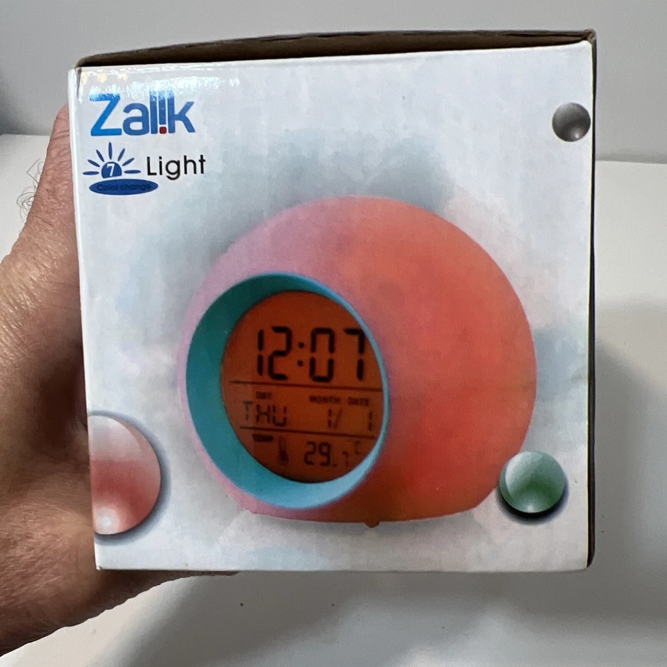 Zalik Kids Alarm Clock Multi Color Change Digital Alarm Clock Glowing LED - Image 2 of 4