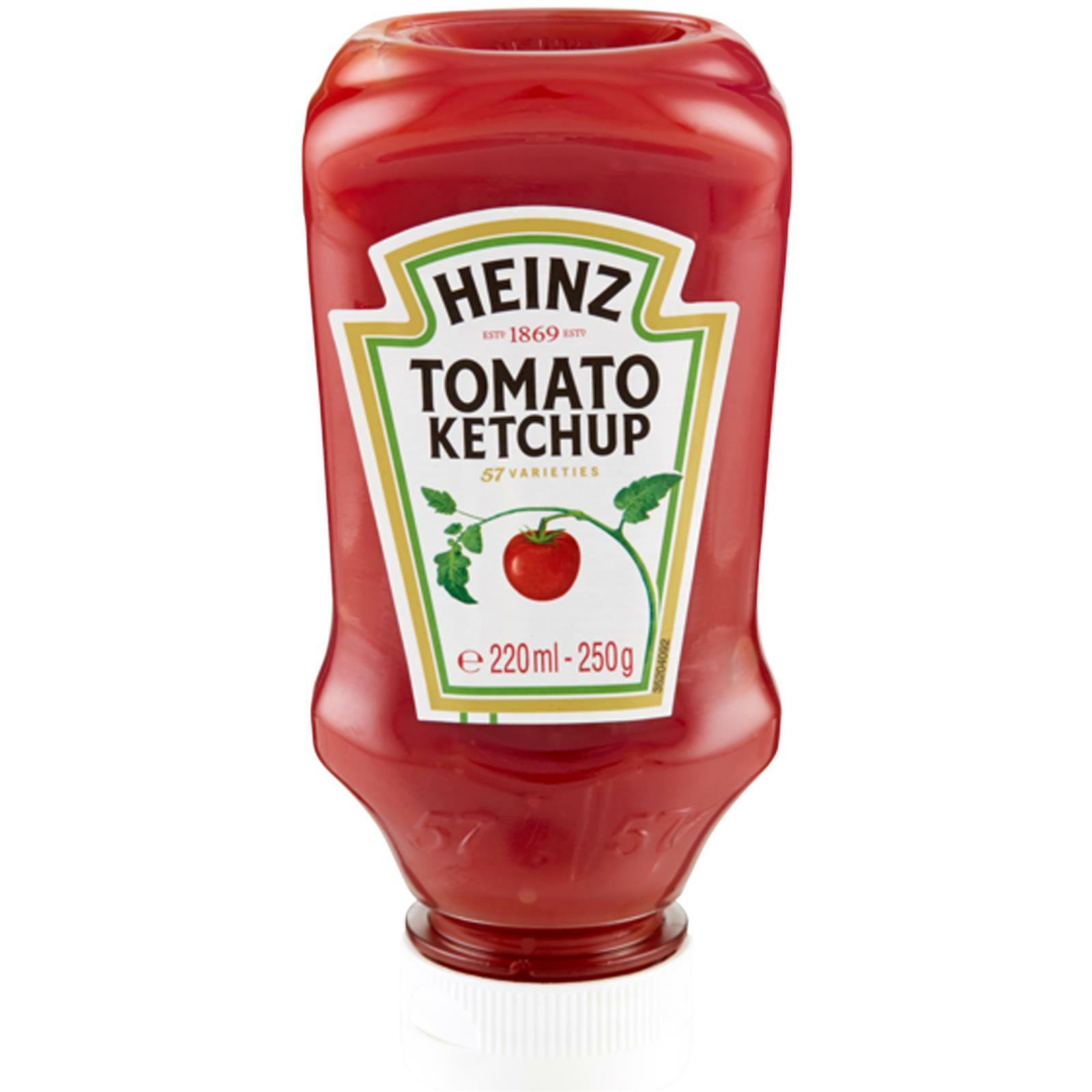 KETCHUP HEINZ DA 220 ML BARATTOLO SQUEEZE TOMATO TOPDOWN HAMBURGER AMERICA