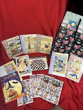 Mary Engelbreit Lot 9 Cards Envelopes Birthday Halloween Thank 4 Sticker Sheets