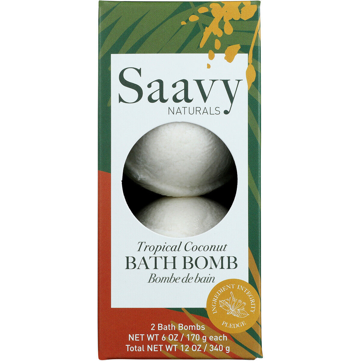 Бомбочка для ванны Saavy Naturals с тропическим кокосом, 12 унций