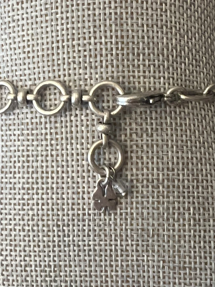 Lucky Brand Bib Necklace Silver Tone Champagne Rhinestones Statement Jewelry - Image 4 of 4