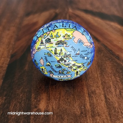 Italian Handmade Hand Painted Porcelain Cork Wine Stopper Souvenir Map of Italy