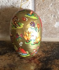 Antique Lithographed Easter Egg German Candy Container Ornament