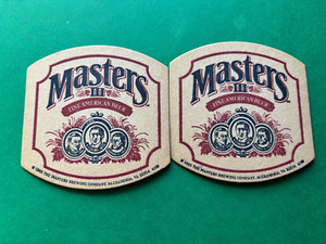 2 VINTAGE 1985 MASTERS BEER COASTERS ALEXANDRIA VIRGINIA COORS BREWING COMPANY