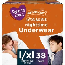 Parent's Choice Ultimate Care Nighttime Underwear L/XL,38Count, 3 pack