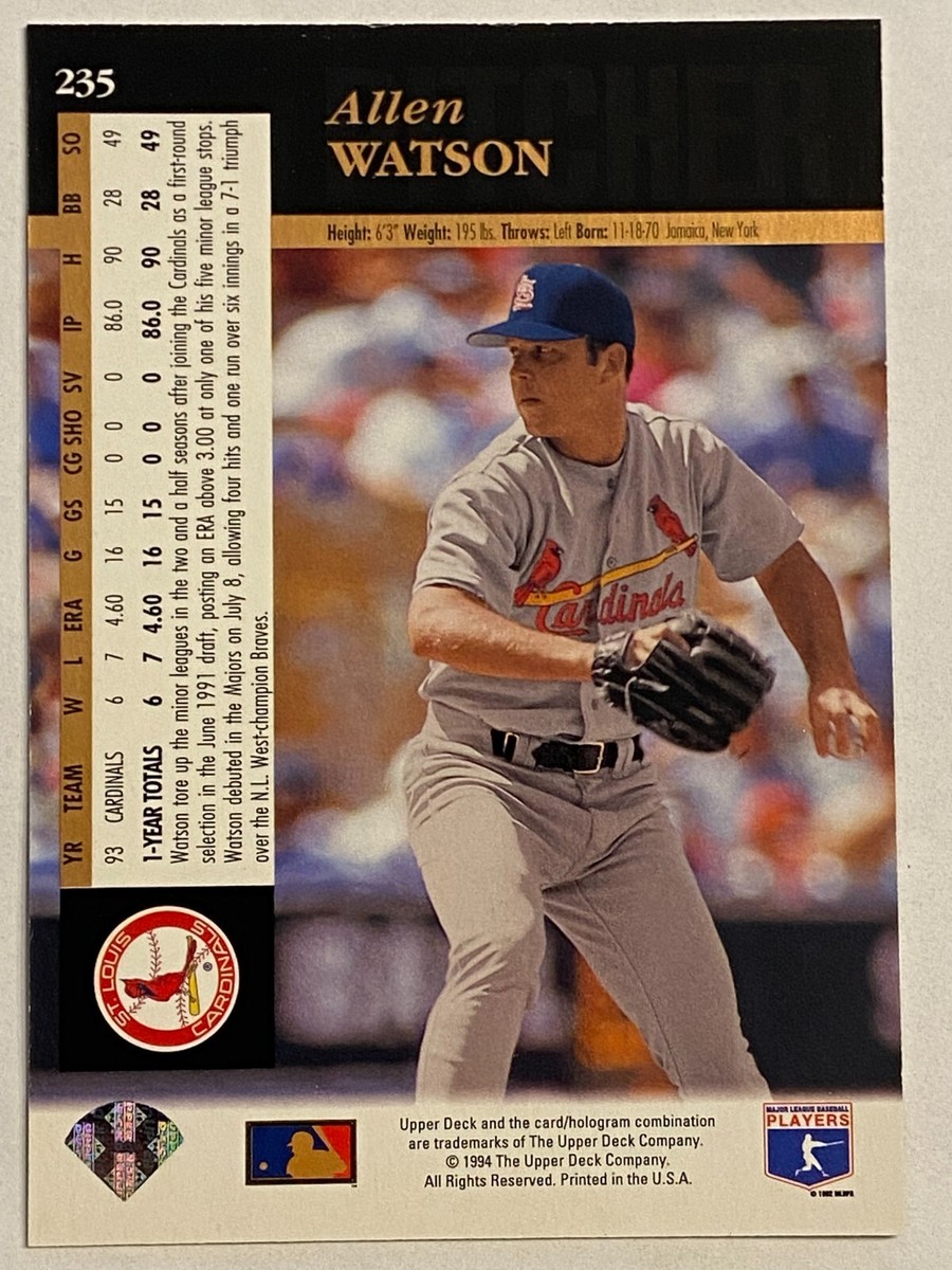 1994 Upper Deck Electric Diamond Allen Watson Cardinals #235 Gold