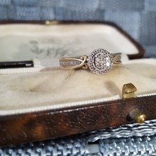 925 Sterling Silver Ring, Natural Diamonds Ring, 0.200ct, Size N.5 US 7