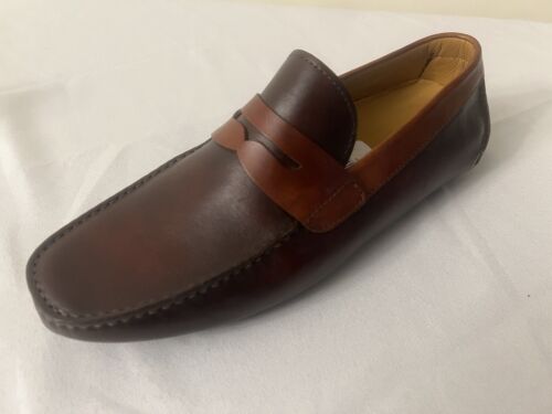 NIB Magnanni Dual-Tone Brown Leather Penny Detailed Drivers EU43/10US *Sold Out* - Picture 24 of 24