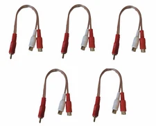 6 inch RCA 1 Male to 2 Female Gold Plate Audio Adapter Y Splitter Cable 5 pack