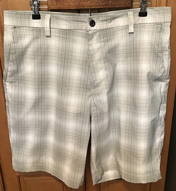 Chaps Golf 78 Mens Chino Shorts Size 34 White/Gray Polyester/Elastane Flat EUC | eBay