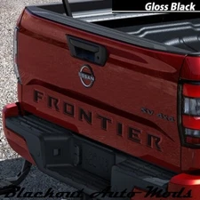 Gloss Black Raised Tailgate Letters for 2022-2026 Nissan Frontier Plastic Insert