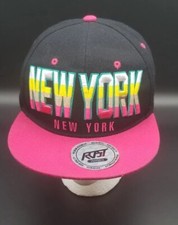 New York New York Premium Headwear SnapBack Adjustable Black Pink Yellow